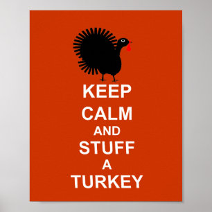 Fun Christmas Keep Calm And Stuff A Turkey Poster
