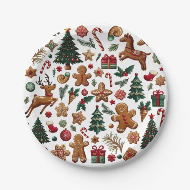 Fun Christmas Paper Plate Pappteller (Vorderseite)