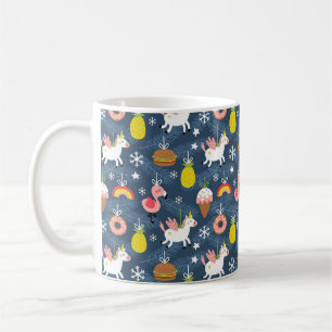 Fun Christmas Unicorns und Flamingos Muster Kaffeetasse