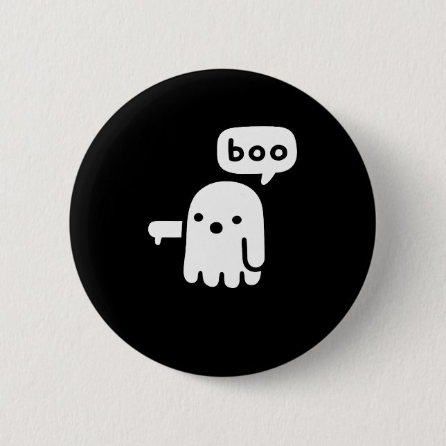 Fun chunky Geist der Missbilligung Boo Halloween Button (Vorderseite)