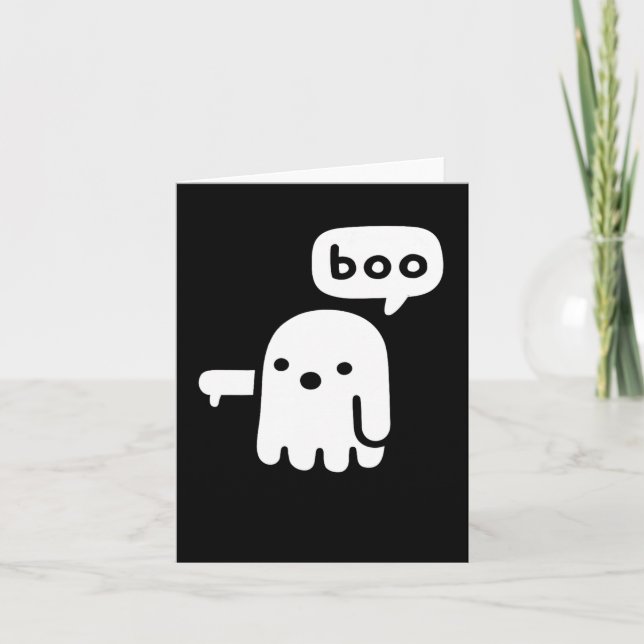 Fun chunky Geist der Missbilligung Boo Halloween Karte (Vorderseite)