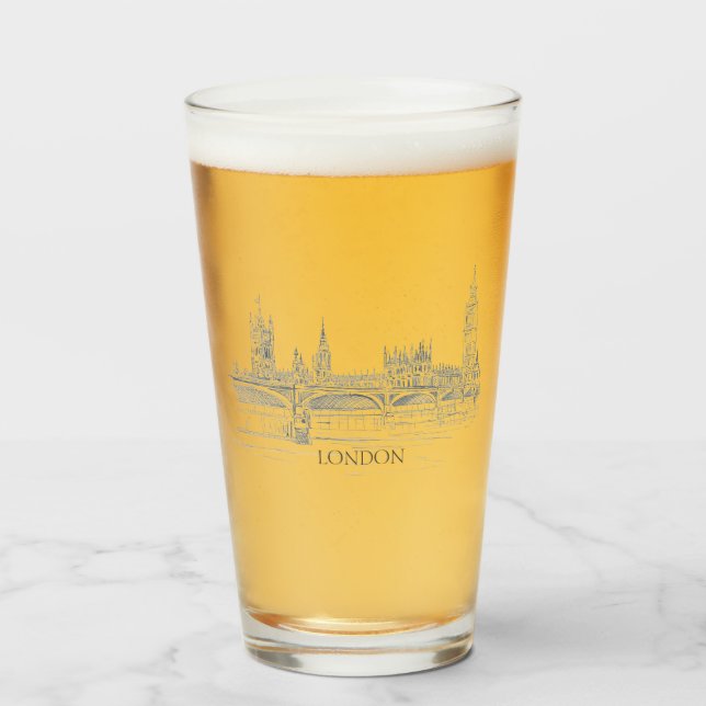 Fun Classic Iconic London Skyline Glas (Vorne (Gefüllt))