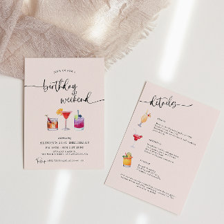 Fun Cocktails Geburtstag Wochenende Ausflug Einladung
