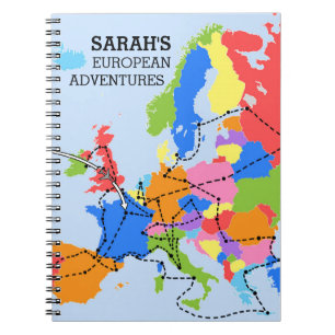 Fun Coloré Personnalisé European Travel Journal