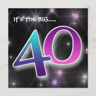 Fun & Colorful 40. Geburtstagszeit Party Einladung