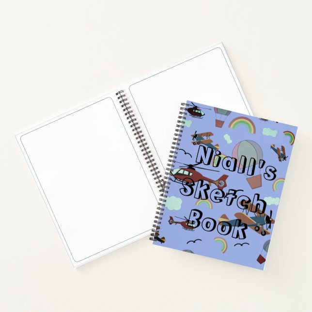 Fun Colorful Aviation Personalisiert Sketch Book Notizbuch (Innenseite)
