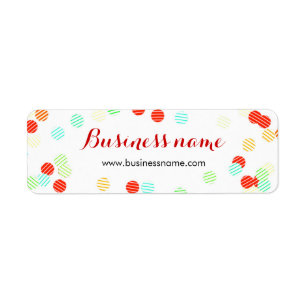 Fun Colorful Confetti Firmennamen Labels