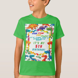 Fun Colorful Dinosaur Birthday Honoree T-Shirt
