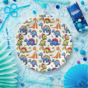 Fun Colorful Dinosaur Themed Dino-Mite Pappteller