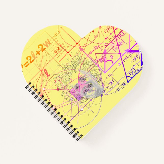 Fun Colorful Equations Geometric Designs Herz Notizbuch (Vorderseite)