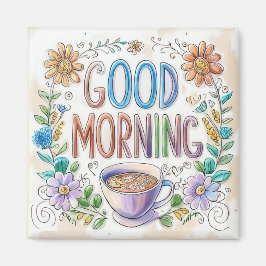 Fun Colorful Good Morning Kühlschrank Magnet