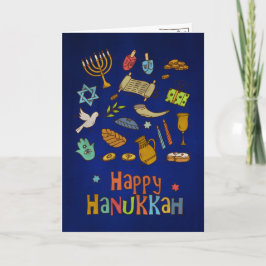 Fun Colorful Happy Hanukkah Card Karte