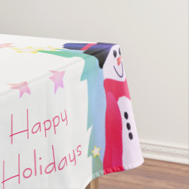 Fun Colorful Holiday Snowman Tischdecke
