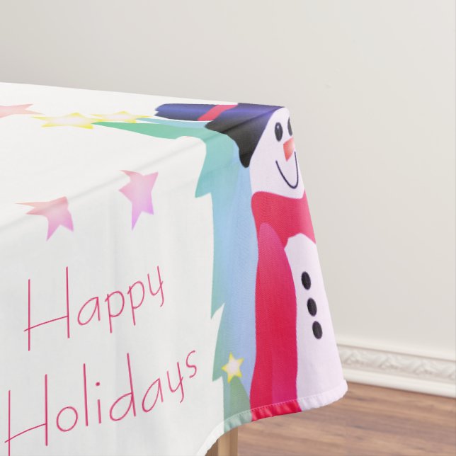 Fun Colorful Holiday Snowman Tischdecke (Beispiel)