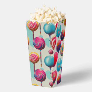 Fun Colorful Lollipops Popcorn Geschenkschachtel