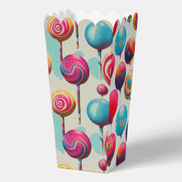 Fun Colorful Lollipops Popcorn Geschenkschachtel