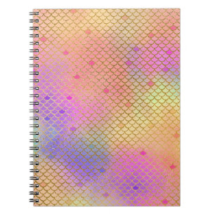 Fun Colorful Ombre Pastel Mermaid Muster Notizblock