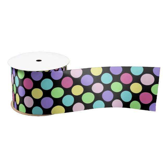 Fun Colorful Polka Dots Satinband (Spule)