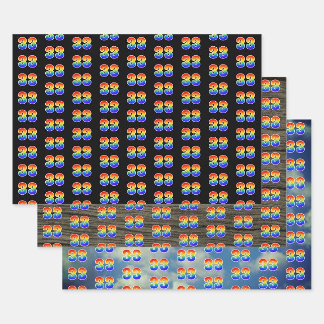 Fun, Colorful, Rainbow Spectrum Pattern 33 Event # Geschenkpapier Set (Set)
