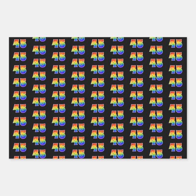 Fun, Colorful, Rainbow Spectrum Pattern 45 Event # Geschenkpapier Set (Vorderseite)