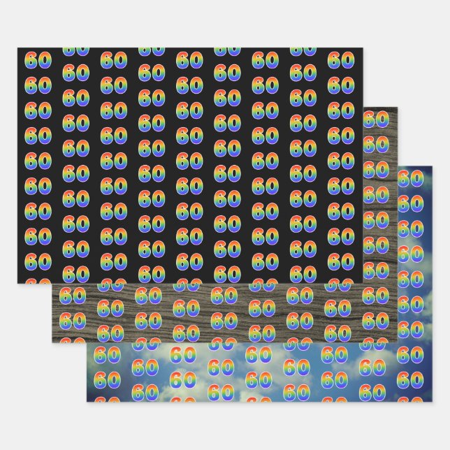 Fun, Colorful, Rainbow Spectrum Pattern 60 Event # Geschenkpapier Set (Set)