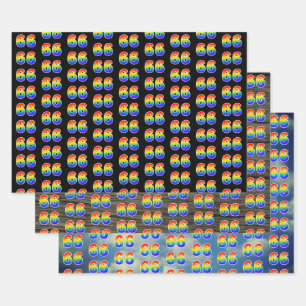 Fun, Colorful, Rainbow Spectrum Pattern 66 Event # Geschenkpapier Set