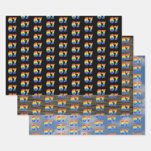 Fun, Colorful, Rainbow Spectrum Pattern 67 Event # Geschenkpapier Set