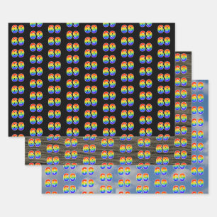 Fun, Colorful, Rainbow Spectrum Pattern 69 Event # Geschenkpapier Set