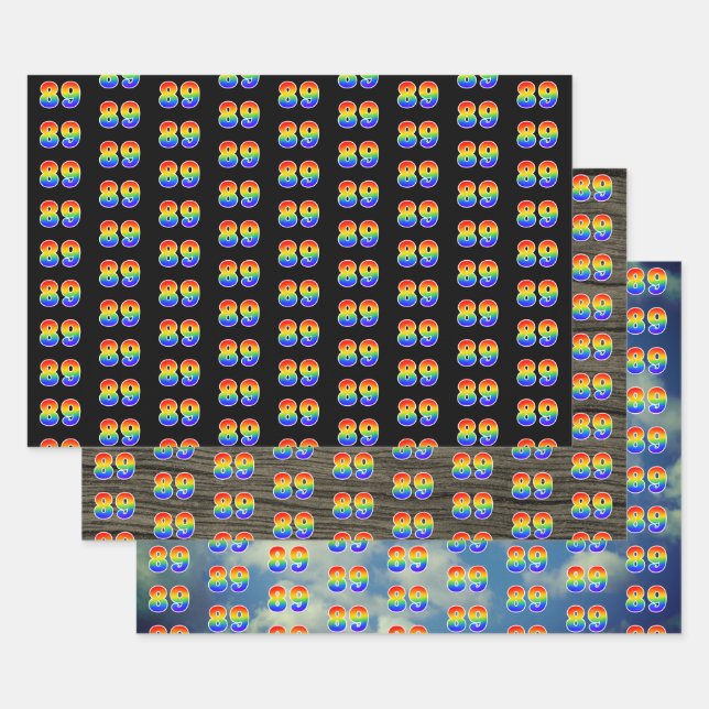 Fun, Colorful, Rainbow Spectrum Pattern 89 Event # Geschenkpapier Set (Set)