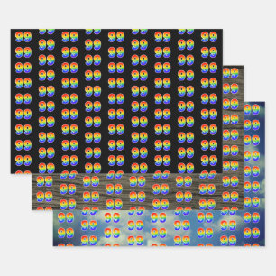 Fun, Colorful, Rainbow Spectrum Pattern 99 Event # Geschenkpapier Set