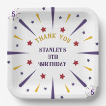 Fun Colorful Star Geburtstagsparty Danke