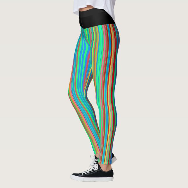 Fun Colorful Stripes Pattern Leggings (Links)