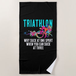 Fun Colorful Triathlon Spaß Endurance Sarcaso Strandtuch