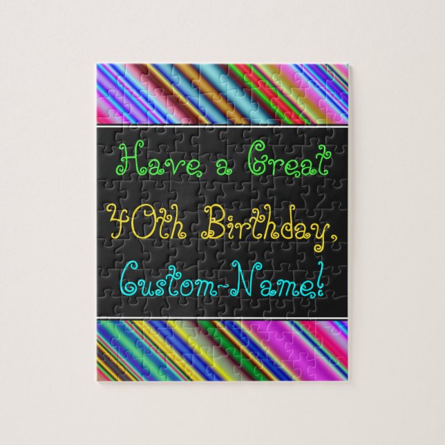 Fun, Colorful, Whimsical 40th Birthday Puzzle (Vertikal)