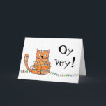 Fun Combo Weihnachten Hanukkah Holiday Gruß<br><div class="desc">Unsere Ingwer Katze ist in Weihnachtsbeleuchtung eingewickelt. Sehr schön! Dies ist eine lustige Kombination aus Weihnachten und Hanukkah-Karte für gemischte Haushalte, diejenigen, die feiern sowohl Feiertage und diejenigen, die einfach wie die Karte.</div>
