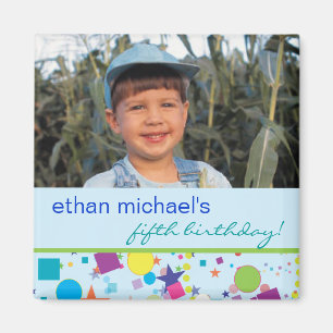 Fun Confetti Geburtstag Foto Magnet
