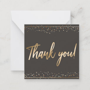 Fun Confetti Imitats Gold Foil Script Vielen Dank Mitteilungskarte
