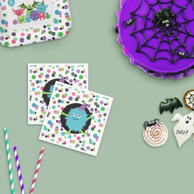 Fun Confetti Monster Mash Geburtstagsparty Serviette (Von Creator hochgeladen)