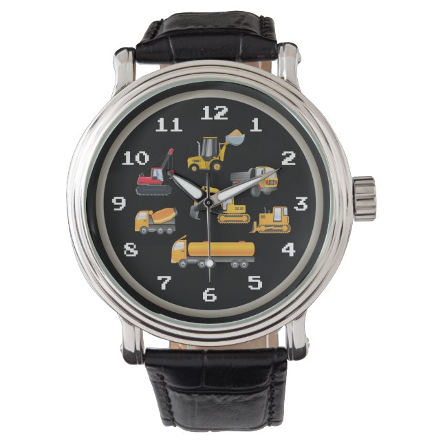 Fun Construction Vehicles Armbanduhr (Vorderseite)