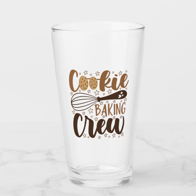 Fun Cookie Baking Crew Design Glas (Vorderseite)