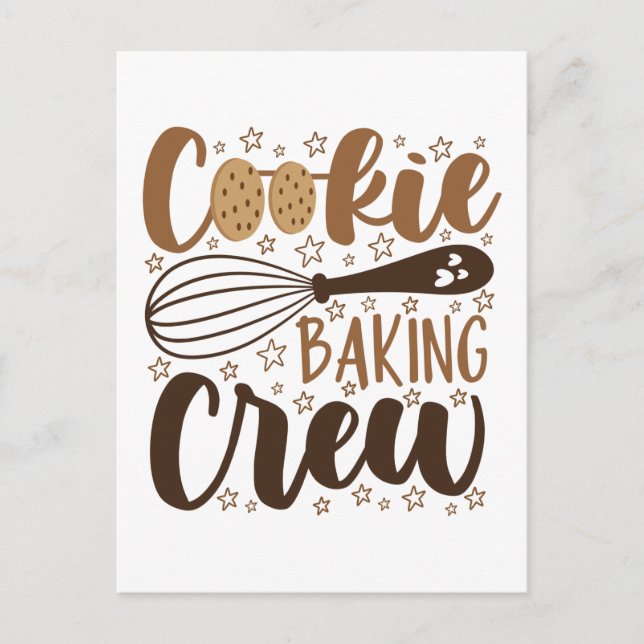 Fun Cookie Baking Crew Design Postkarte (Vorderseite)