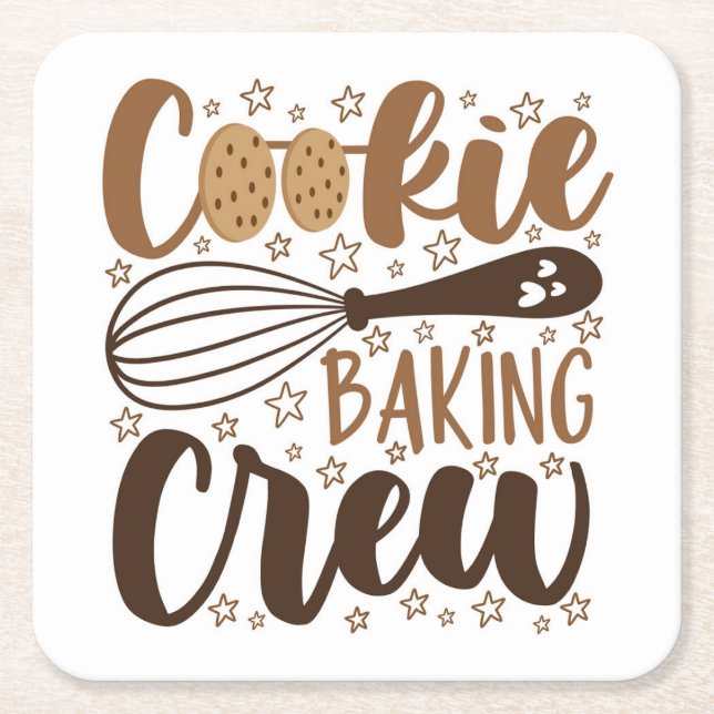 Fun Cookie Baking Crew Design Rechteckiger Pappuntersetzer (Vorderseite)