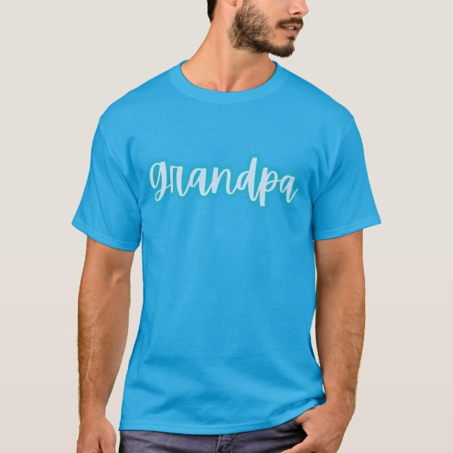 Fun Cool Blue Text Opa für Großvater Männer T-Shirt (Vorderseite)