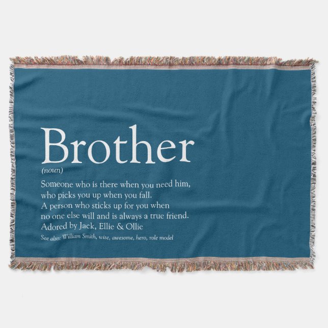 Fun Cool Brother Definition Modern Blue Decke (Vorderseite)