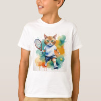 Fun Cool Cat Tennis Player Tierischer Spaß