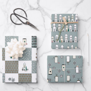 Fun Coordinating Christmas Wrapping Paper Geschenkpapier Set