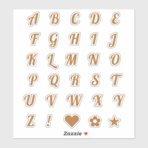 Fun Copper Schriftart Alphabet Initial Monogram Le Aufkleber