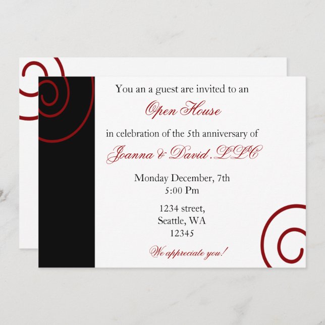 Fun Corporate party Invitation (Devant / Derrière)