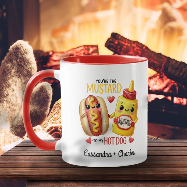 Fun Couples Angepasste "Mustard to My Hotdog" Tasse (Fun Couples Customized "Mustard to My Hotdog" Mug)
