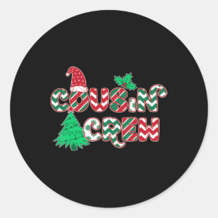 Fun Cousin Crew Weihnachten Runder Aufkleber